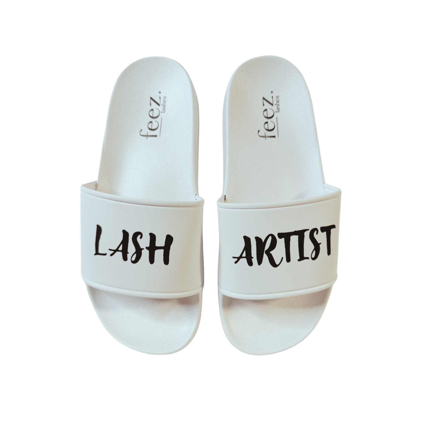 white slides lash artist edition
